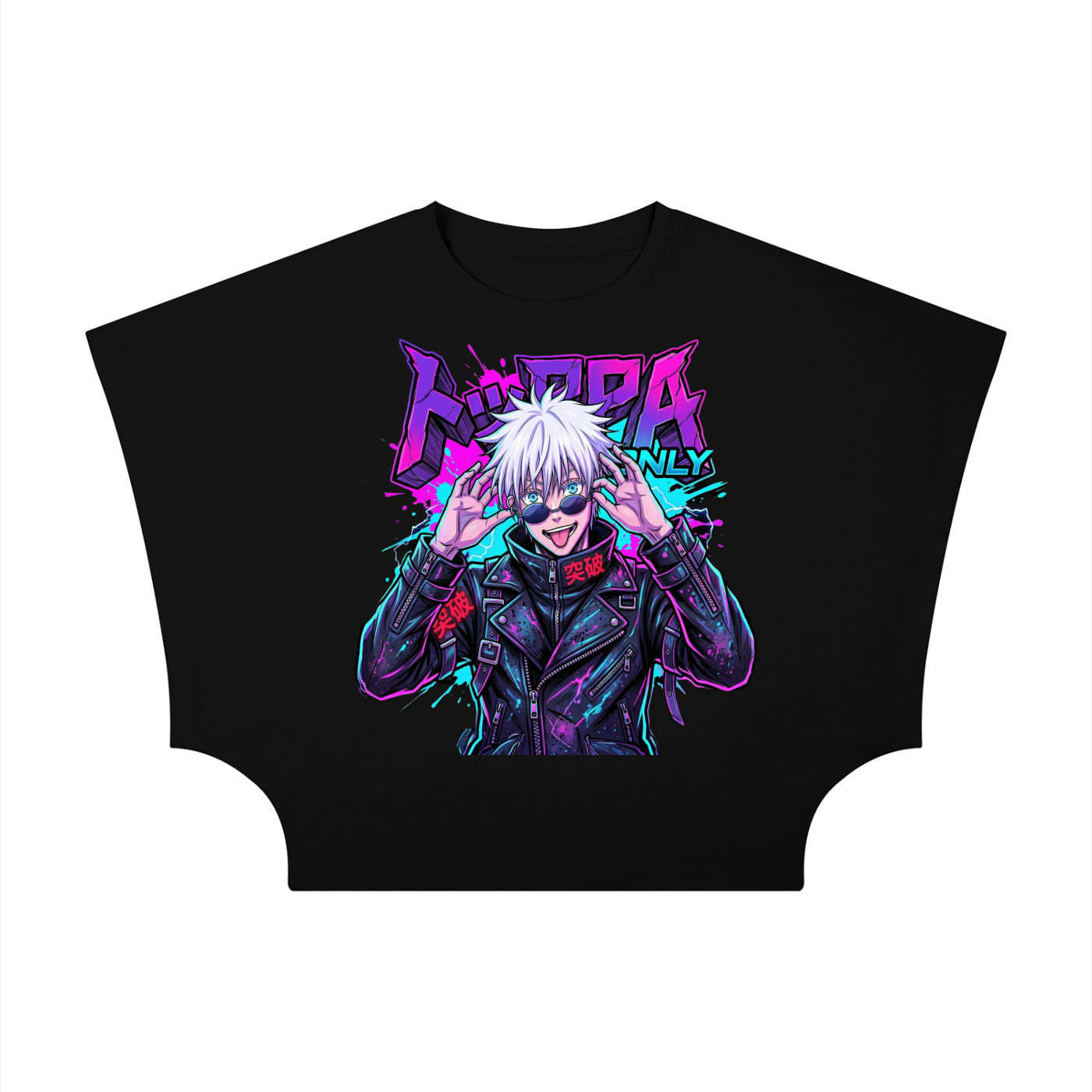 Gojo Cropped Dolman Tee | JJK Women's Anime Streetwear