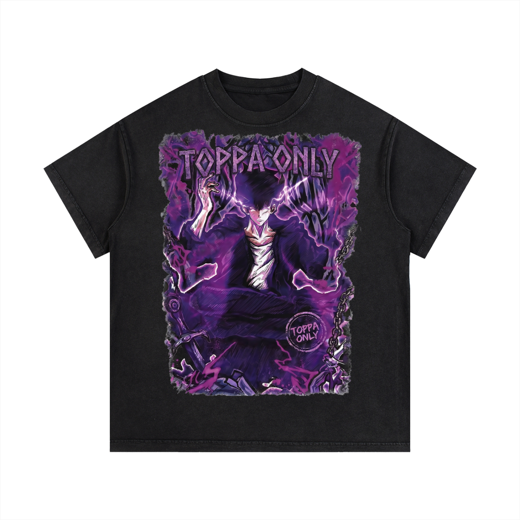 Sung Jin-Woo Vintage Tee | Solo Leveling Anime Streetwear