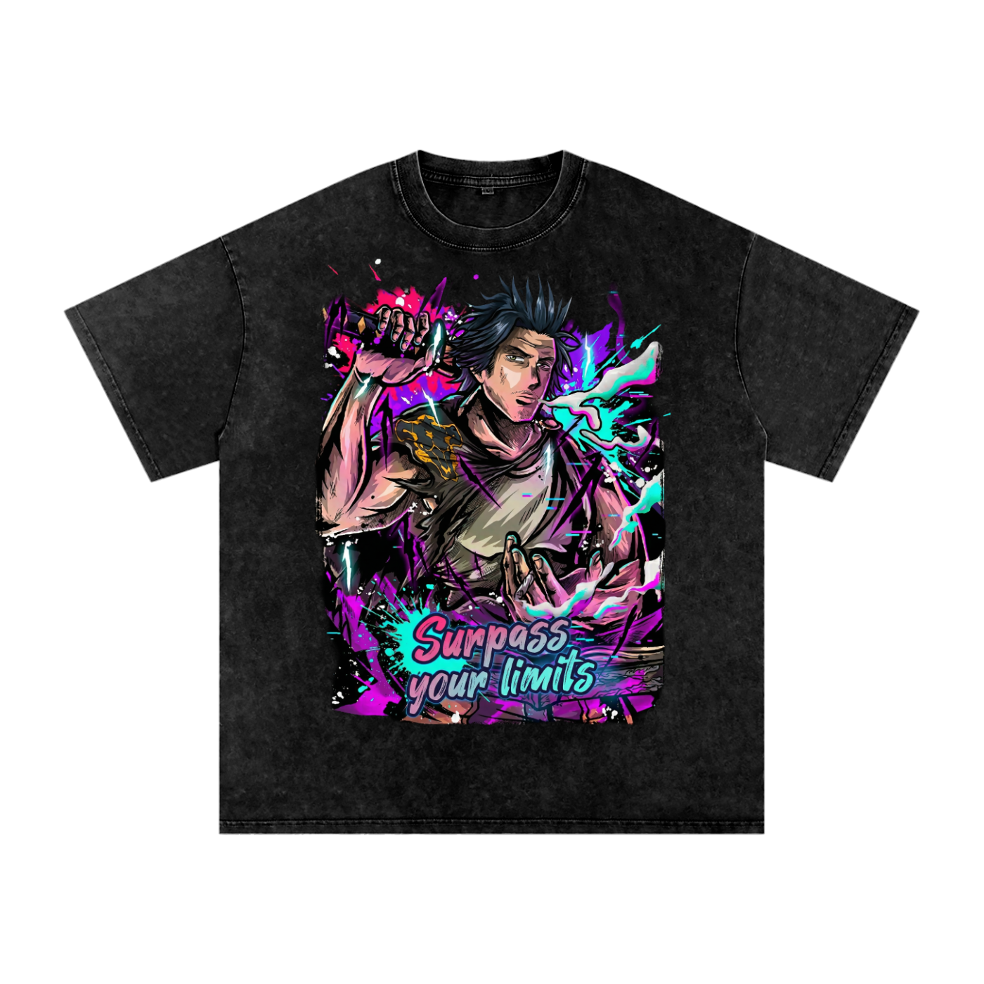 Yami Surpass Your Limits Snow Wash Tee | Black Clover Anime Streetwear