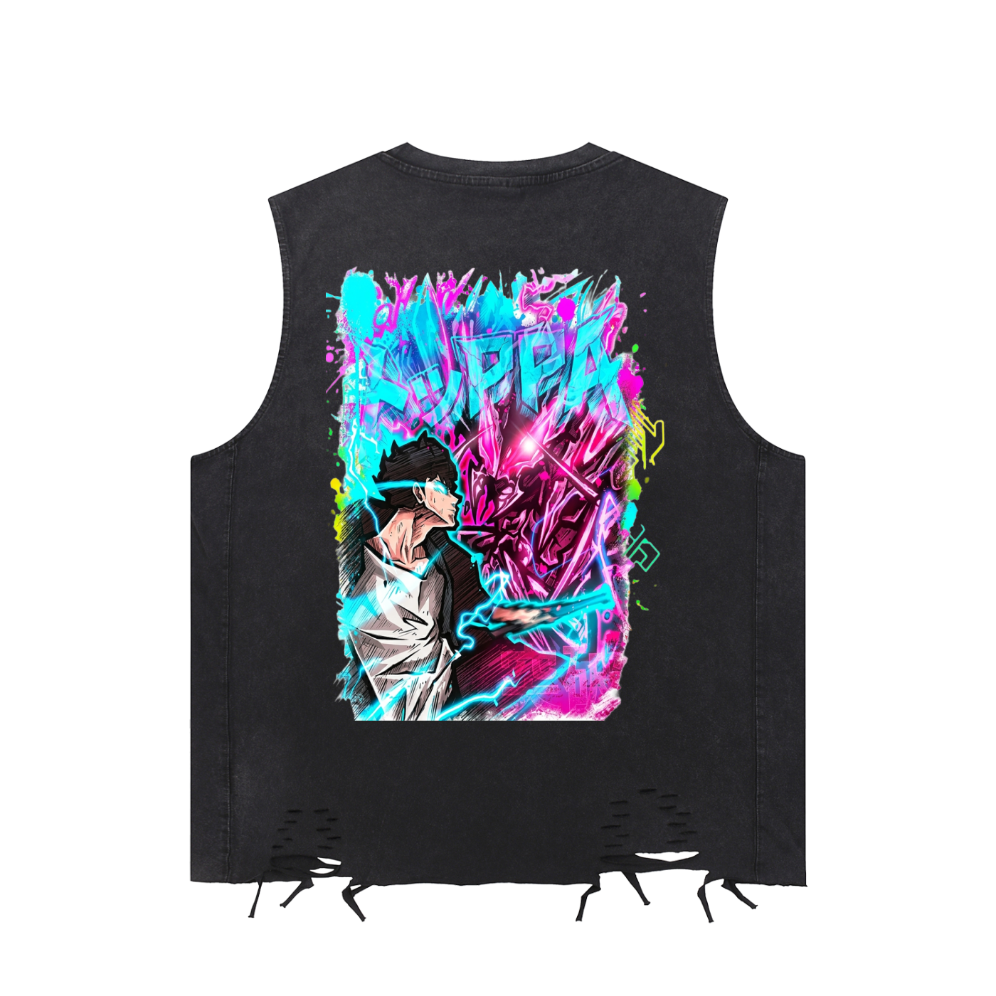 ARISE | Shadow Monarch x Igris Snow-Wash Sleeveless Tank