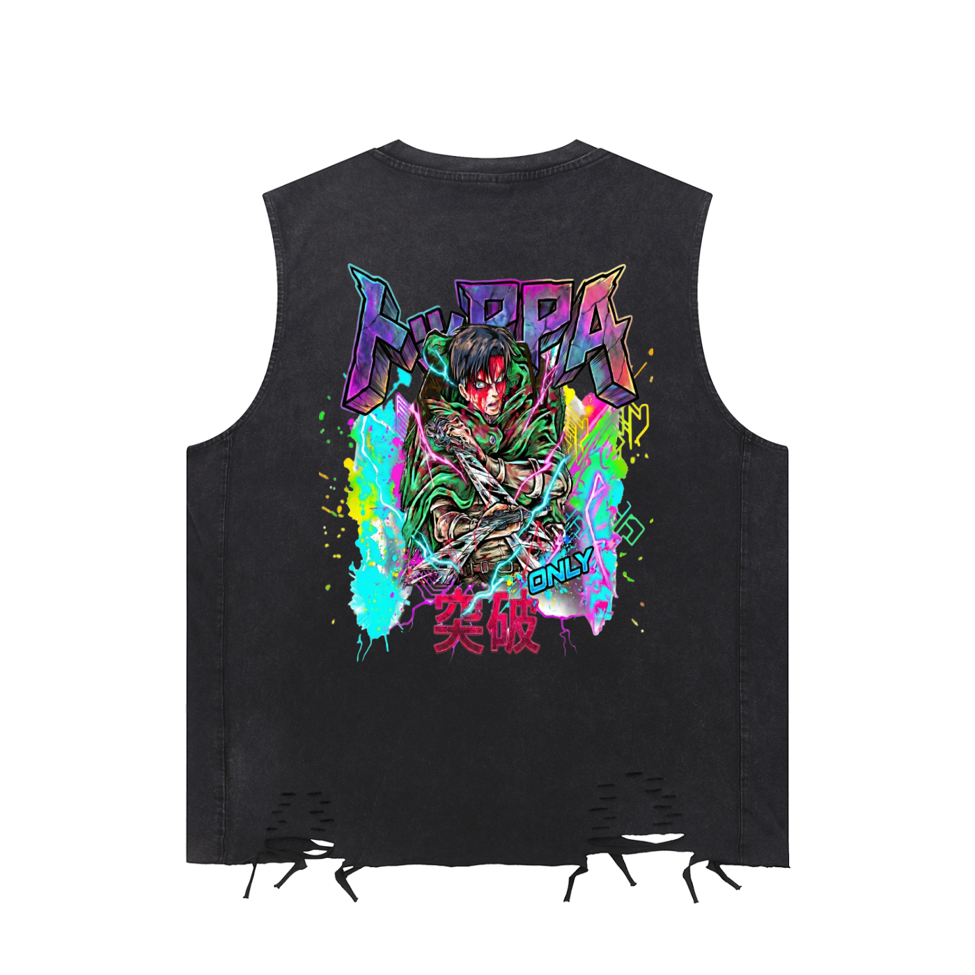 HUMANITY'S STRONGEST | Captain Levi Snow-Wash Sleeveless Tank