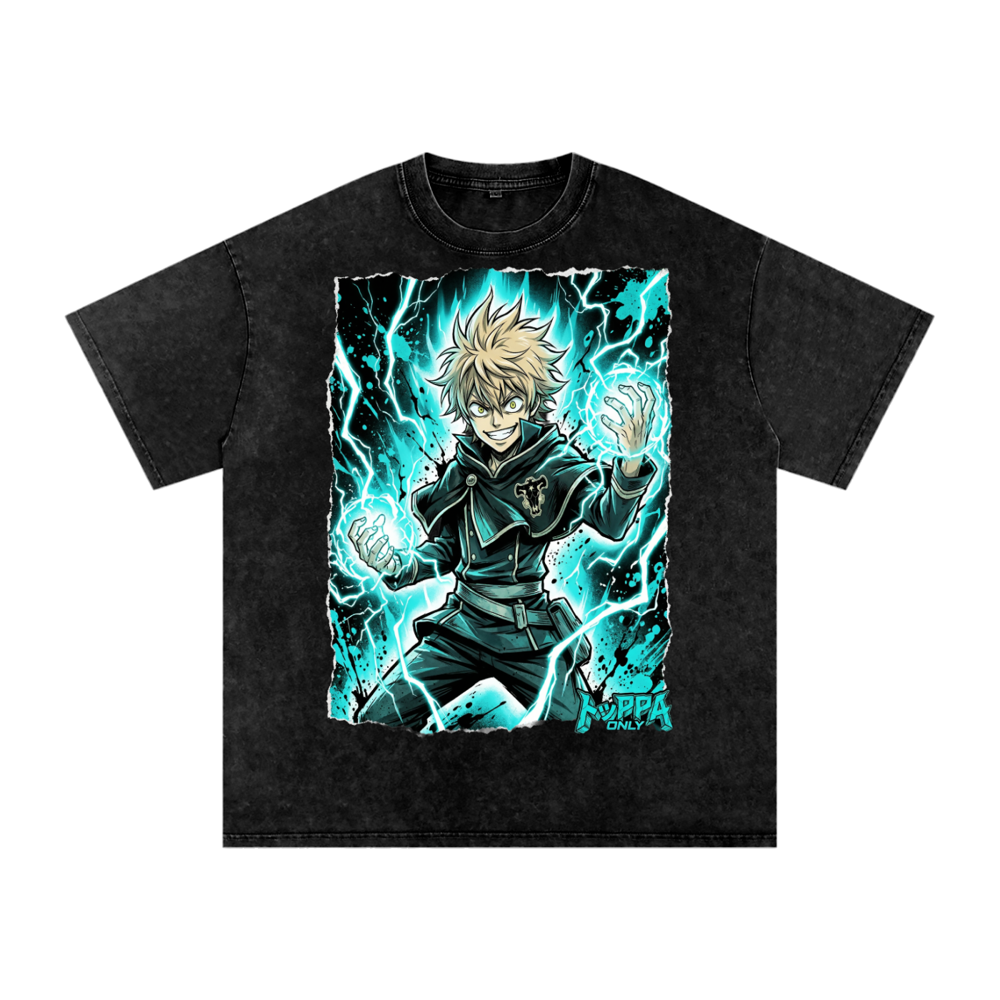 Luck Voltia Black Bulls Snow Wash Tee | Black Clover Anime Streetwear